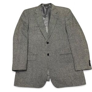 Jeffrey Banks Men's 42L 100% Silk Blazer Sport Coat Gray Classic Suit Jacket
